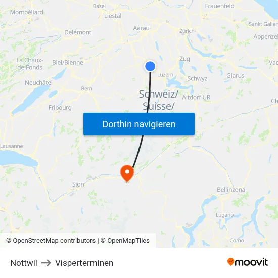 Nottwil to Visperterminen map