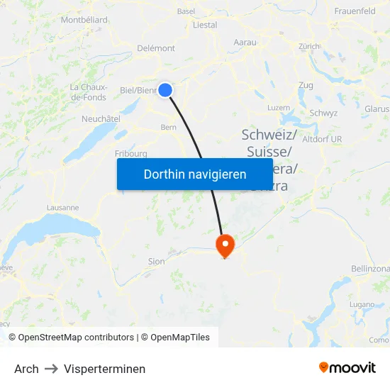Arch to Visperterminen map