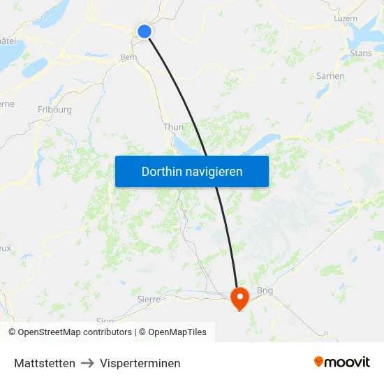 Mattstetten to Visperterminen map