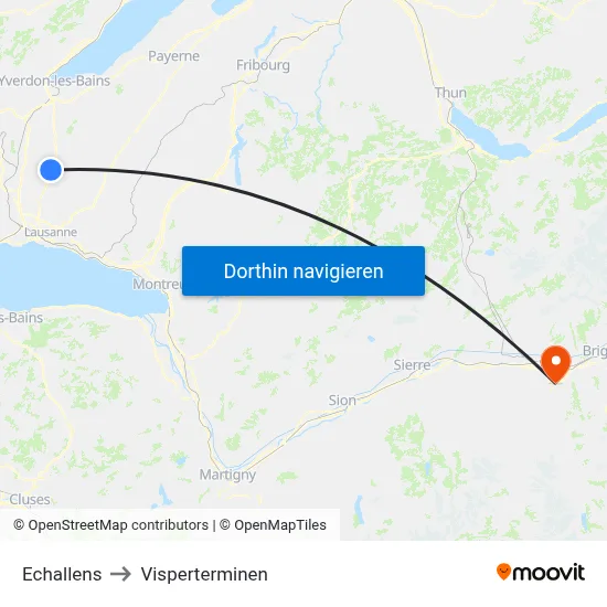 Echallens to Visperterminen map