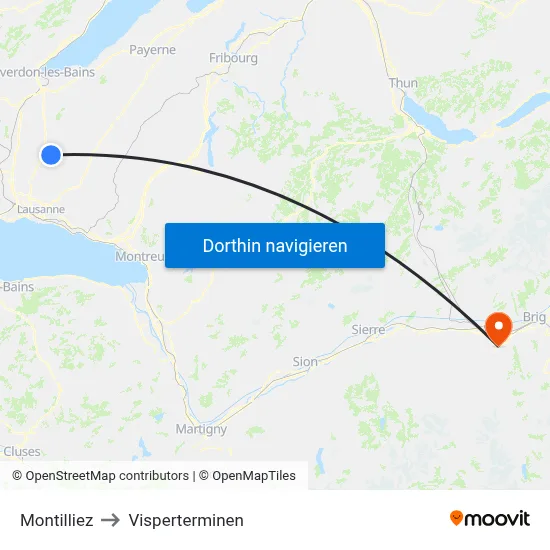 Montilliez to Visperterminen map