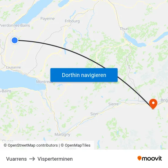 Vuarrens to Visperterminen map