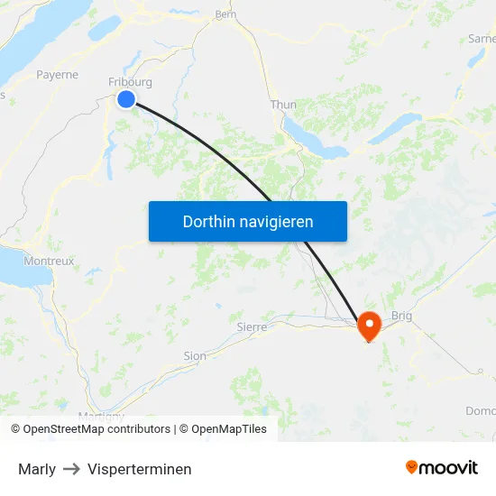 Marly to Visperterminen map