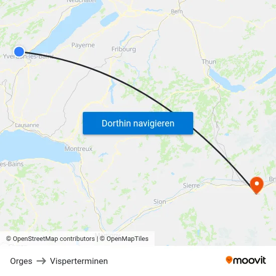 Orges to Visperterminen map