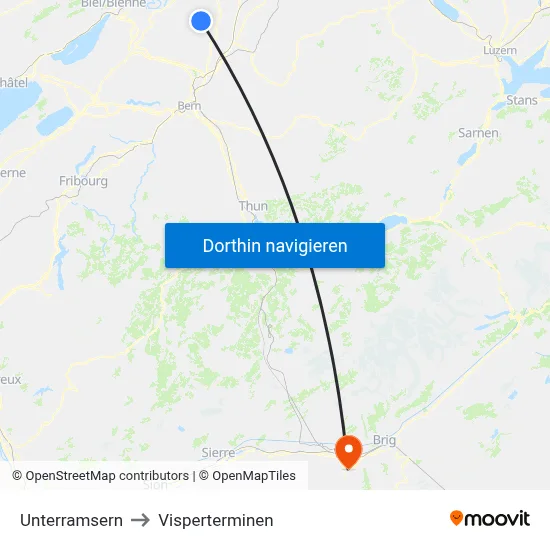 Unterramsern to Visperterminen map