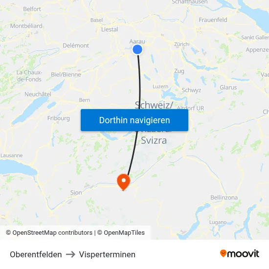 Oberentfelden to Visperterminen map