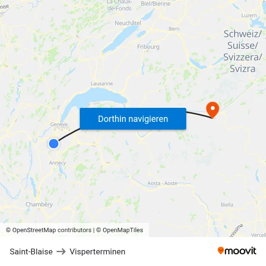 Saint-Blaise to Visperterminen map