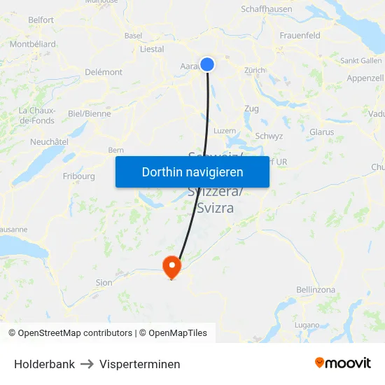 Holderbank to Visperterminen map