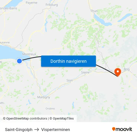 Saint-Gingolph to Visperterminen map