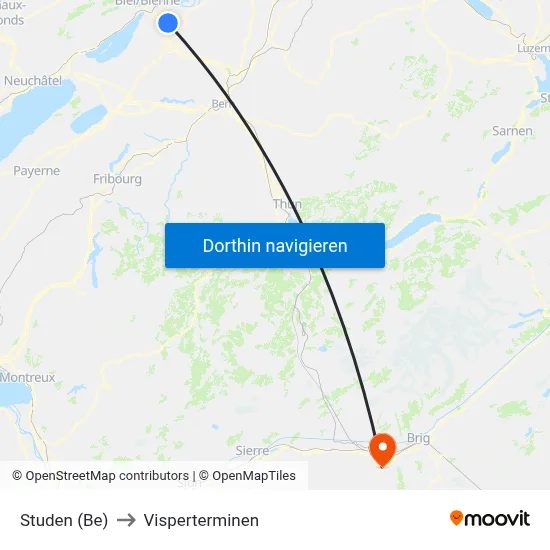Studen (Be) to Visperterminen map