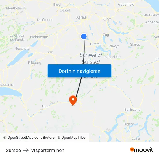 Sursee to Visperterminen map