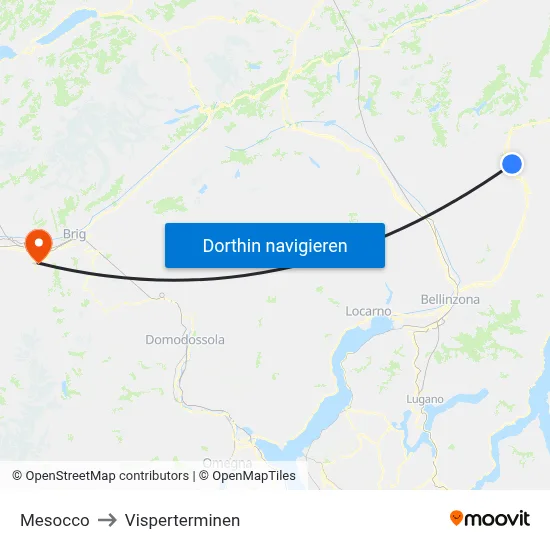 Mesocco to Visperterminen map