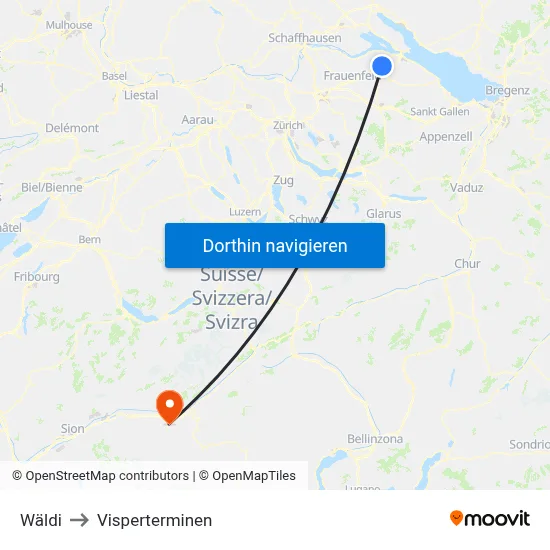 Wäldi to Visperterminen map