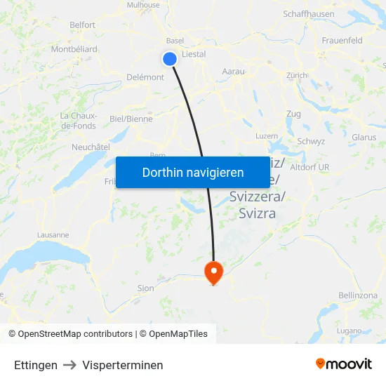 Ettingen to Visperterminen map
