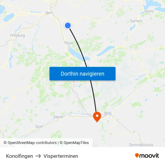 Konolfingen to Visperterminen map