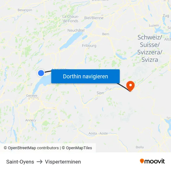 Saint-Oyens to Visperterminen map