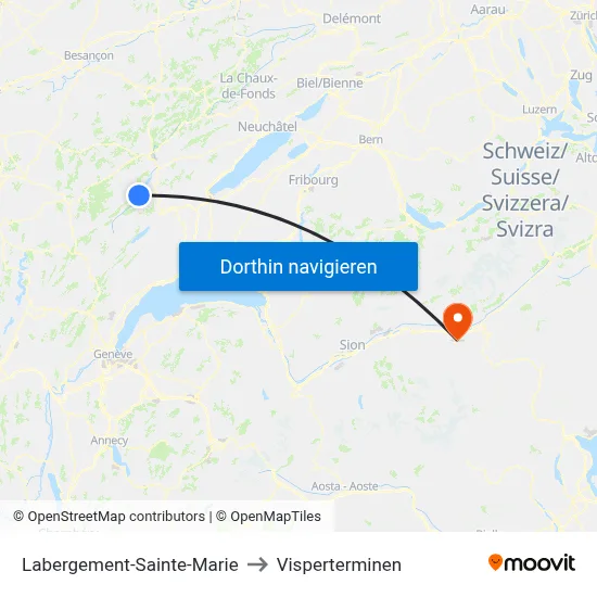 Labergement-Sainte-Marie to Visperterminen map