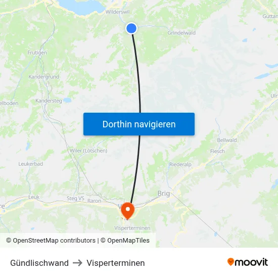 Gündlischwand to Visperterminen map