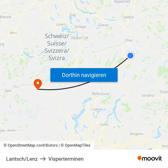 Lantsch/Lenz to Visperterminen map