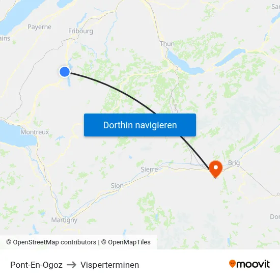 Pont-En-Ogoz to Visperterminen map