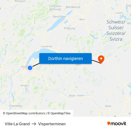 Ville-La-Grand to Visperterminen map