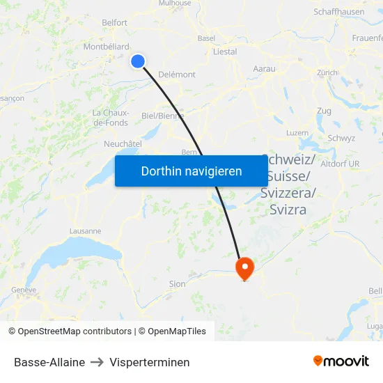 Basse-Allaine to Visperterminen map
