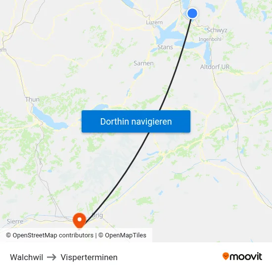 Walchwil to Visperterminen map