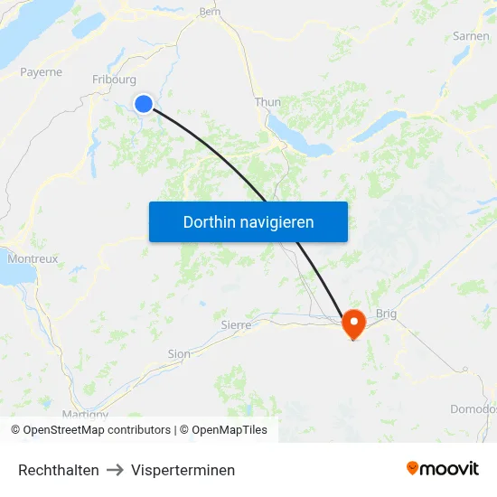 Rechthalten to Visperterminen map