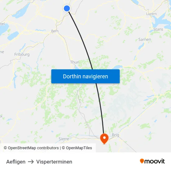 Aefligen to Visperterminen map