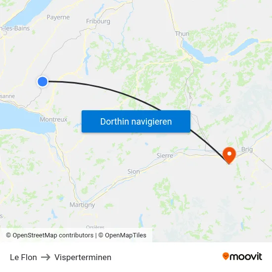 Le Flon to Visperterminen map