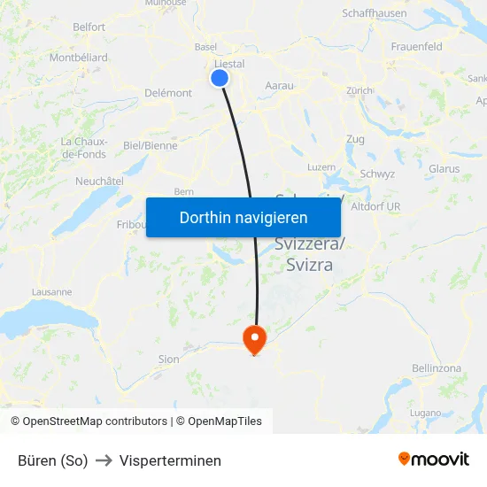 Büren (So) to Visperterminen map