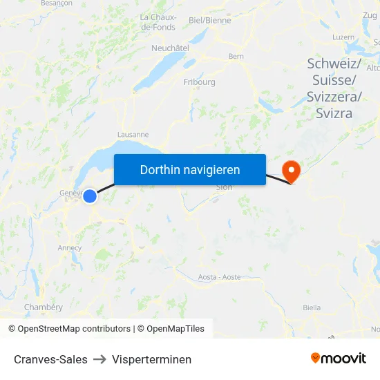 Cranves-Sales to Visperterminen map