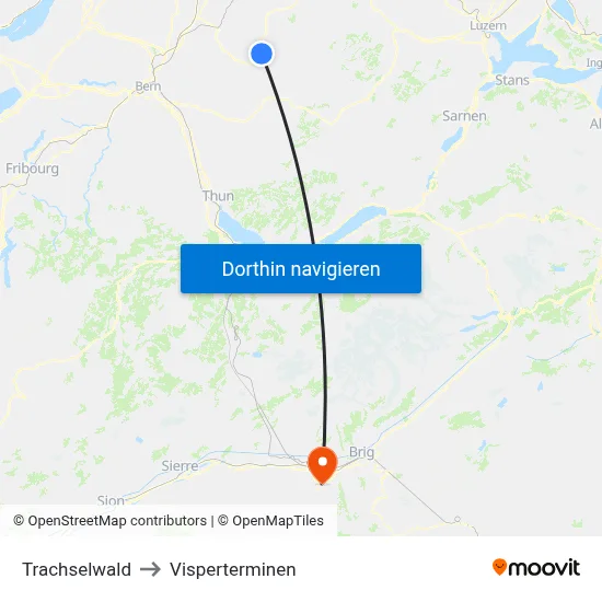 Trachselwald to Visperterminen map