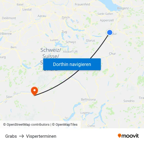 Grabs to Visperterminen map