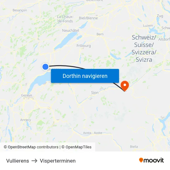 Vullierens to Visperterminen map