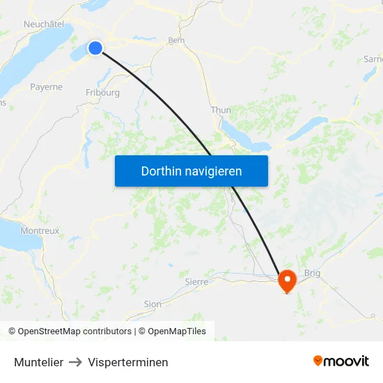 Muntelier to Visperterminen map