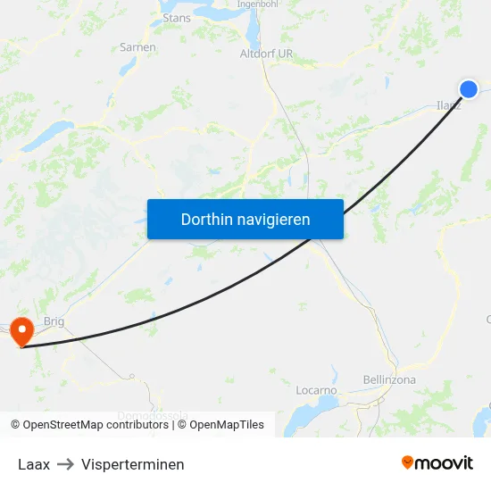 Laax to Visperterminen map