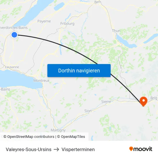 Valeyres-Sous-Ursins to Visperterminen map