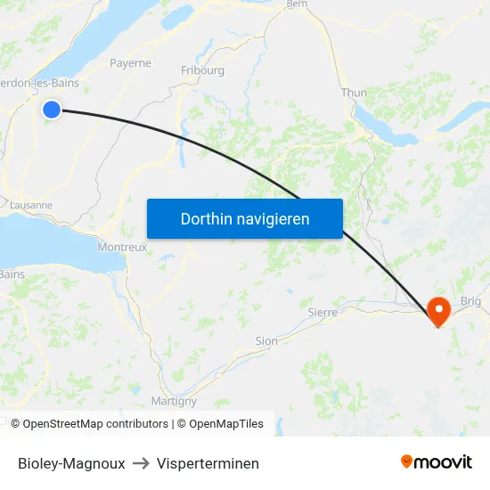 Bioley-Magnoux to Visperterminen map