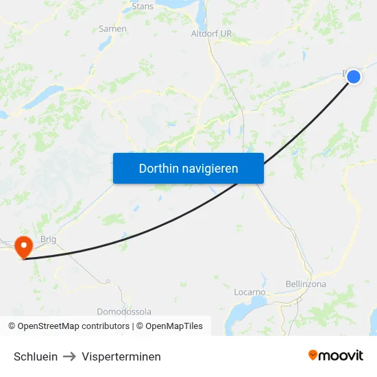 Schluein to Visperterminen map
