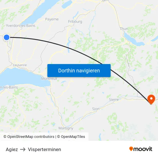 Agiez to Visperterminen map