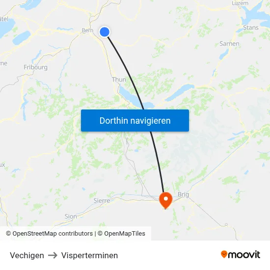 Vechigen to Visperterminen map