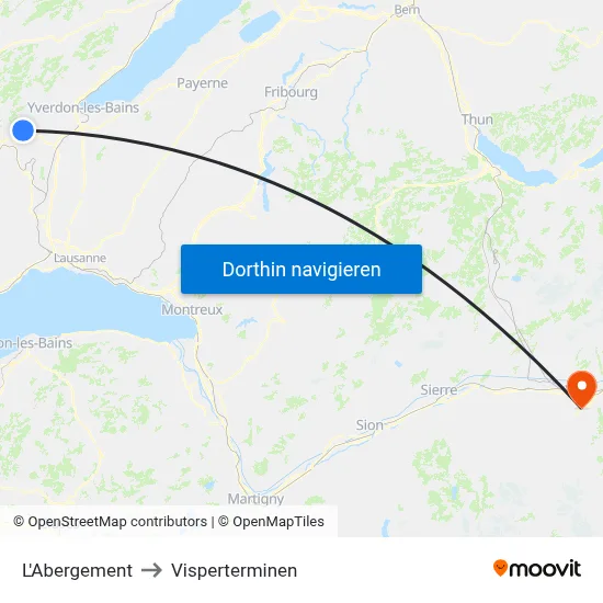 L'Abergement to Visperterminen map