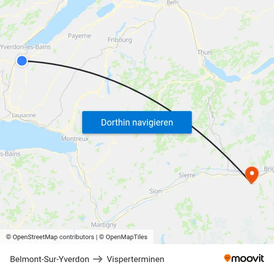 Belmont-Sur-Yverdon to Visperterminen map