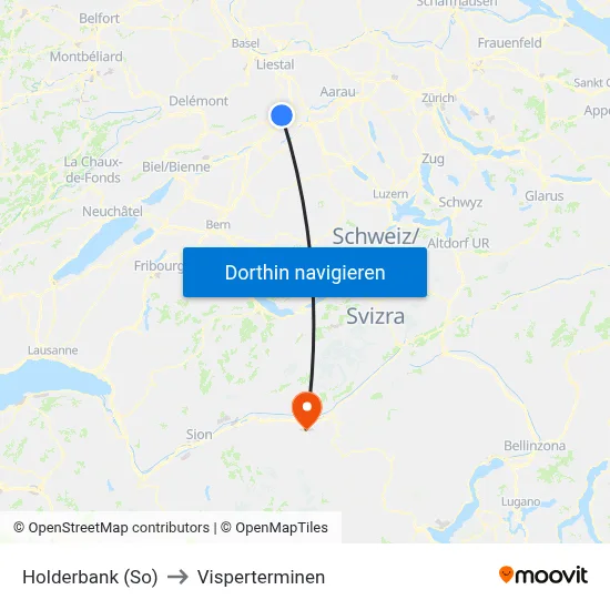 Holderbank (So) to Visperterminen map