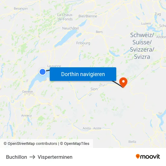 Buchillon to Visperterminen map