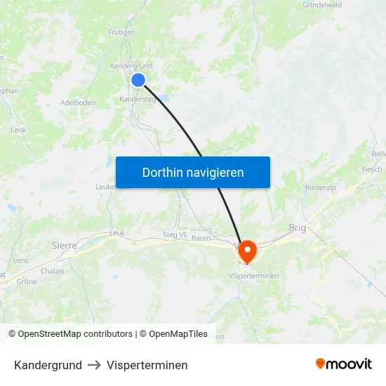 Kandergrund to Visperterminen map