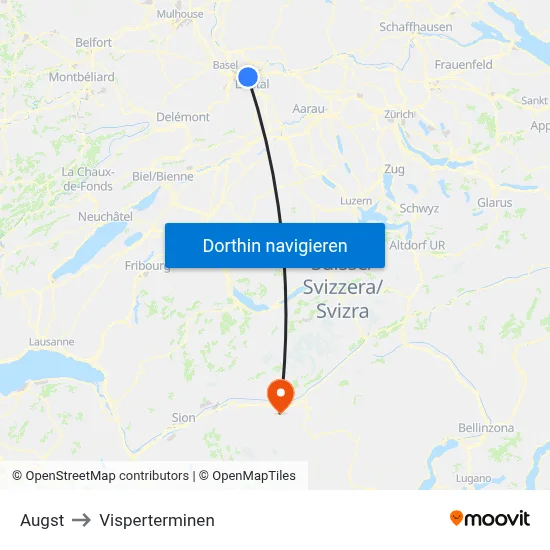 Augst to Visperterminen map