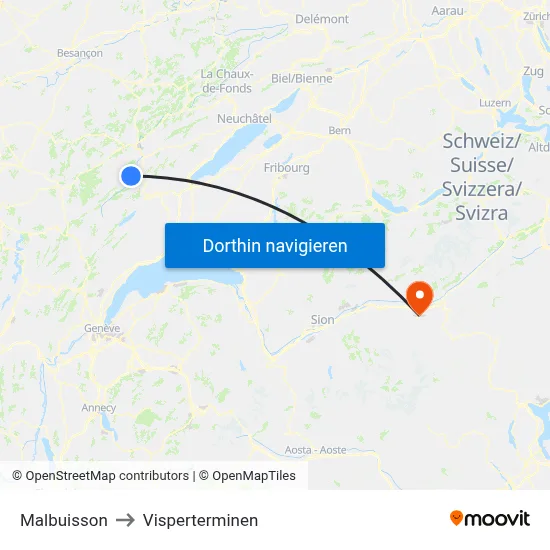Malbuisson to Visperterminen map