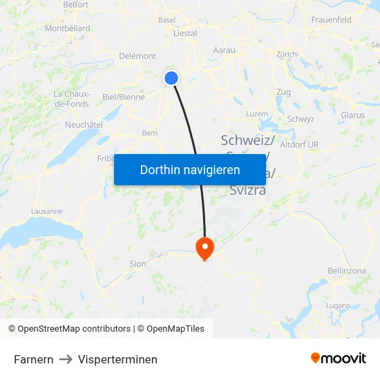 Farnern to Visperterminen map